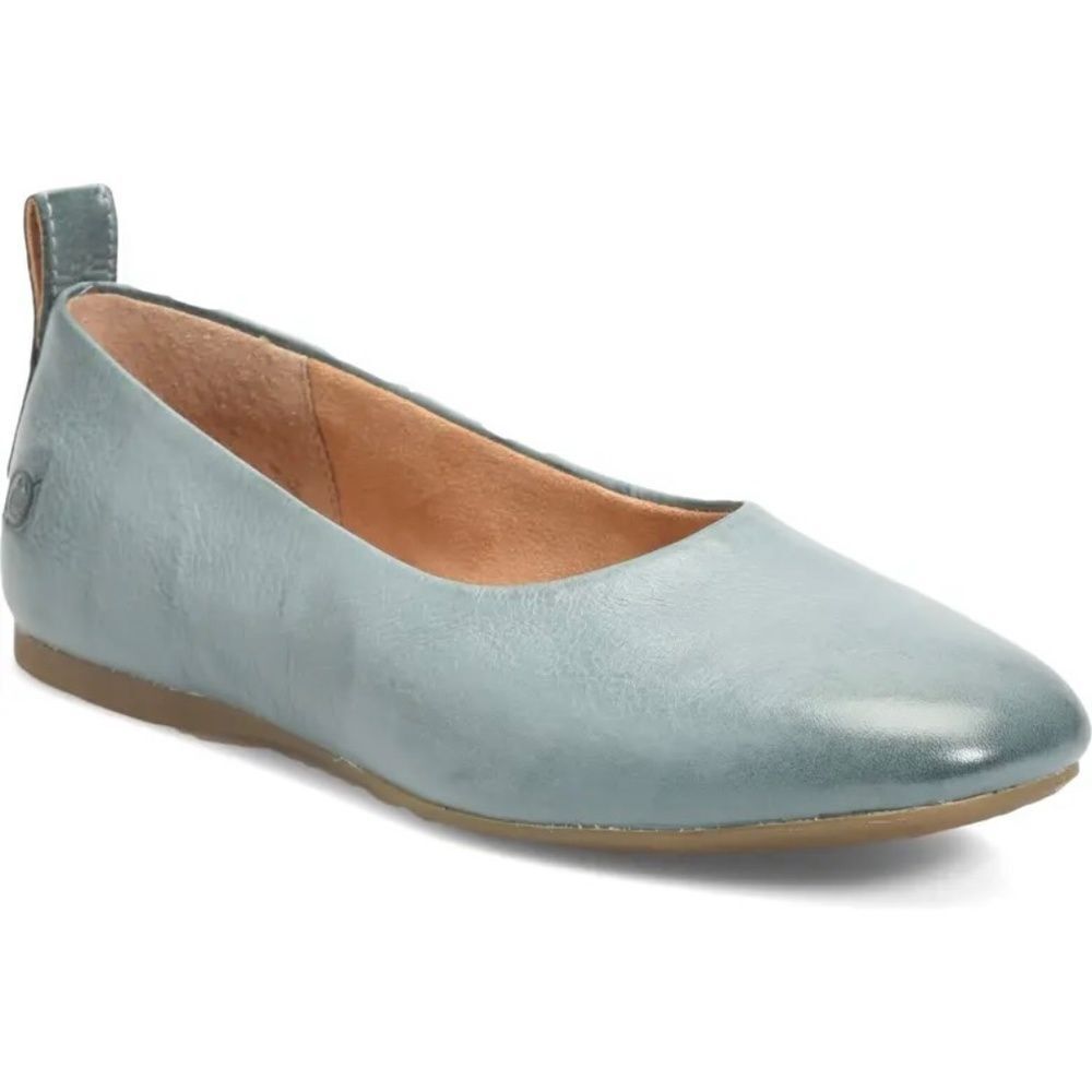 Born Beca Green Leather Flats‎ Sz 6